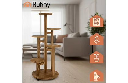 Elegantný drevený stojan na kvety 86 × 33 cm