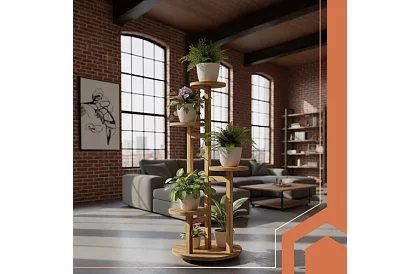 Elegantný drevený stojan na kvety 86 × 33 cm