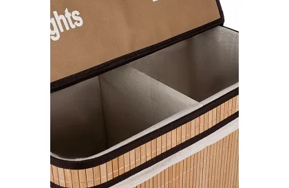 Bambusový kôš na prádlo – dvojkomorový 100 L