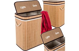 Bambusový kôš na prádlo – dvojkomorový 100 L