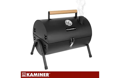 Kempingový gril na drevené uhlie – 2 rošty, teplomer