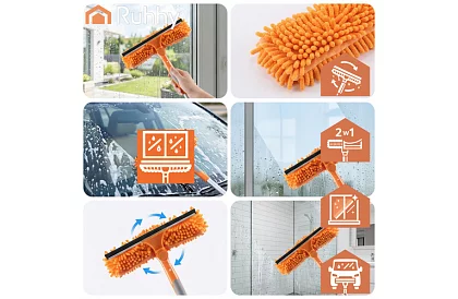 Teleskopická okenná stierka s mopom 3 v 1