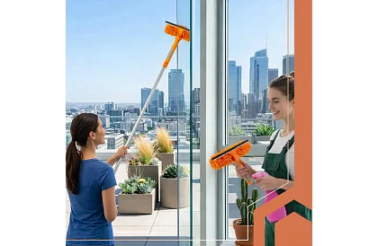 Teleskopická okenná stierka s mopom 3 v 1