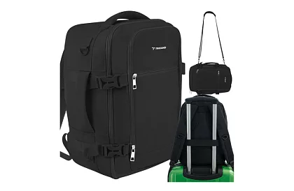 Cestovný batoh 2 v 1 – príručná batožina do lietadla 40 × 20 × 25 cm – čierny