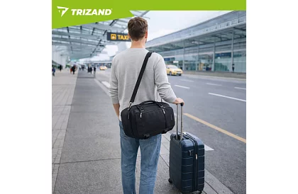 Cestovný batoh 2 v 1 – príručná batožina do lietadla 40 × 20 × 25 cm – čierny