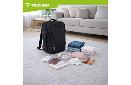 Cestovný batoh 2 v 1 – príručná batožina do lietadla 40 × 20 × 25 cm – čierny