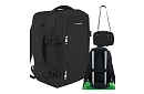 Cestovný batoh 2 v 1 – príručná batožina do lietadla 40 × 20 × 25 cm – čierny