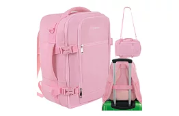 Cestovný batoh 2 v 1 – príručná batožina do lietadla 40 × 20 × 25 cm – ružový