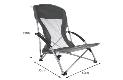 Skladacie kempingové kreslo – šedé