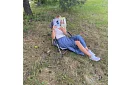 Skladacie kempingové kreslo – šedé