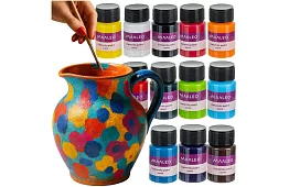 Sada farieb na sklo a keramiku 12 × 20 ml – vitrážové farby do rúry