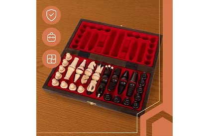 Drevené šachy z habru – elegantná klasika v kufríku