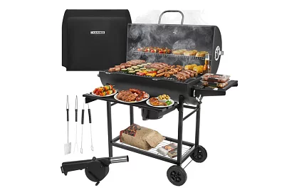 Záhradný gril na drevené uhlie 108x67x96cm + príslušenstvo