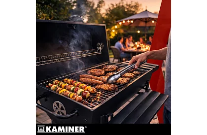 Záhradný gril na drevené uhlie 108x67x96cm + príslušenstvo