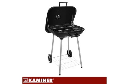 Záhradný gril na drevené uhlie 53 x 77 x 46cm – prenosný na kolieskach