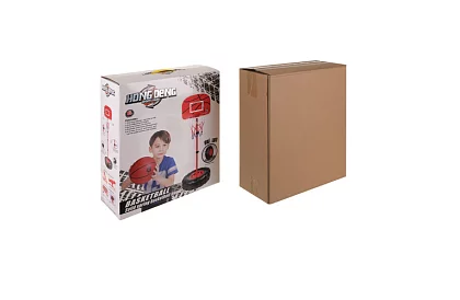 Detský nastaviteľný basketbalový kôš s doskou + loptou