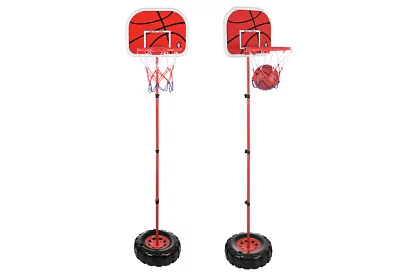 Detský nastaviteľný basketbalový kôš s doskou + loptou