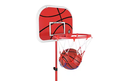 Detský nastaviteľný basketbalový kôš s doskou + loptou