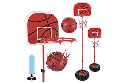 Detský nastaviteľný basketbalový kôš s doskou + loptou