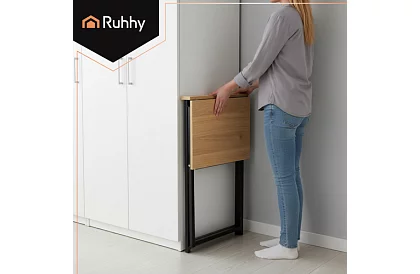 Skladací hnedý stôl – 80 × 75 × 40 cm