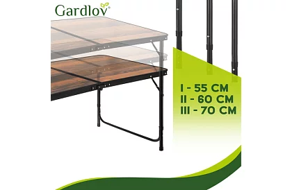 Skladací kempingový stôl 120 × 60 cm + 4 stoličky