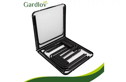 Skladací kempingový stôl 120 × 60 cm + 4 stoličky