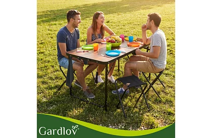 Skladací kempingový stôl 120 × 60 cm + 4 stoličky