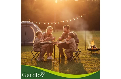 Skladací kempingový stôl 120 × 60 cm + 4 stoličky