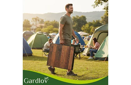 Skladací kempingový stôl 120 × 60 cm + 4 stoličky