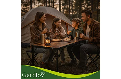 Skladací kempingový stôl 120 × 60 cm + 4 stoličky