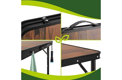 Skladací kempingový stôl 120 × 60 cm + 4 stoličky