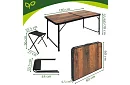 Skladací kempingový stôl 120 × 60 cm + 4 stoličky