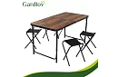 Skladací kempingový stôl 120 × 60 cm + 4 stoličky