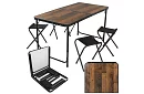 Skladací kempingový stôl 120 × 60 cm + 4 stoličky