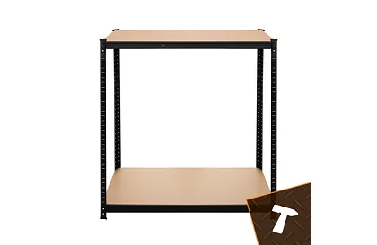 Skladový čierny regál – 5 políc, 220 × 100 × 45 cm