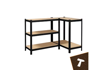 Skladový čierny regál – 5 políc, 220 × 100 × 45 cm