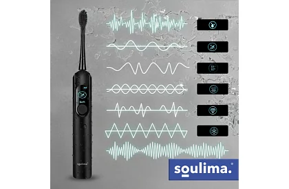 Sonický elektrický zubný kefka X800 - čierny – 90 000 ot./min + 6 hlavíc