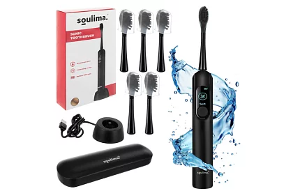 Sonický elektrický zubný kefka X800 - čierny – 90 000 ot./min + 6 hlavíc