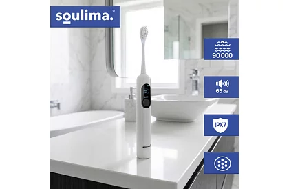 Sonický elektrický zubný kefka X800 – biely – 90 000 ot./min + 6 hlavíc