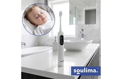 Sonický elektrický zubný kefka X800 – biely – 90 000 ot./min + 6 hlavíc