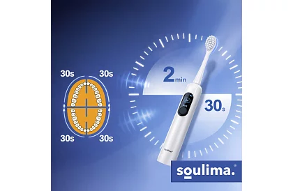 Sonický elektrický zubný kefka X800 – biely – 90 000 ot./min + 6 hlavíc