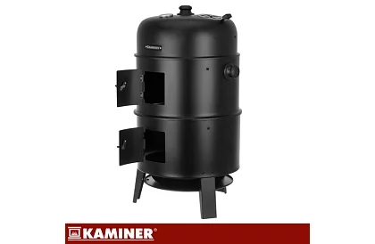 Záhradný gril s udírňou na drevené uhlie - 2 rošty, 8 háčikov