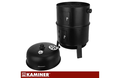 Záhradný gril s udírňou na drevené uhlie - 2 rošty, 8 háčikov