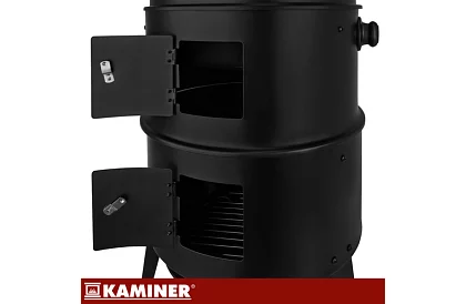 Záhradný gril s udírňou na drevené uhlie - 2 rošty, 8 háčikov