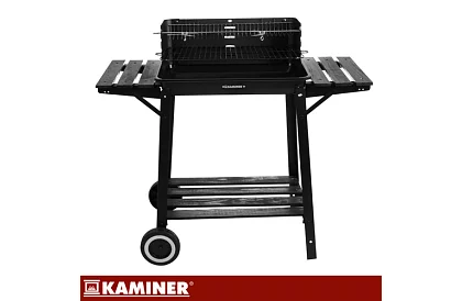 Záhradný gril na drevené uhlie s horným roštom na grilovanie