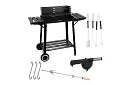 Záhradný gril na drevené uhlie s horným roštom na grilovanie