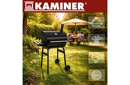 Záhradný gril s teplomerom na drevené uhlie + príslušenstvo