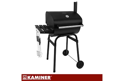 Záhradný gril s teplomerom na drevené uhlie + príslušenstvo