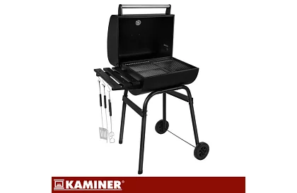 Záhradný gril s teplomerom na drevené uhlie + príslušenstvo