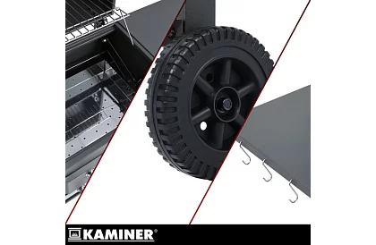 Záhradný gril s liatinovým roštom, krytom - na drevené uhlie